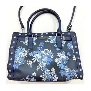 Michael Kors Dillon Satchel in Navy Blue Floral
